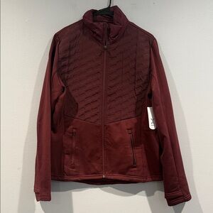 Xersion Maroon Quilted Outerwear